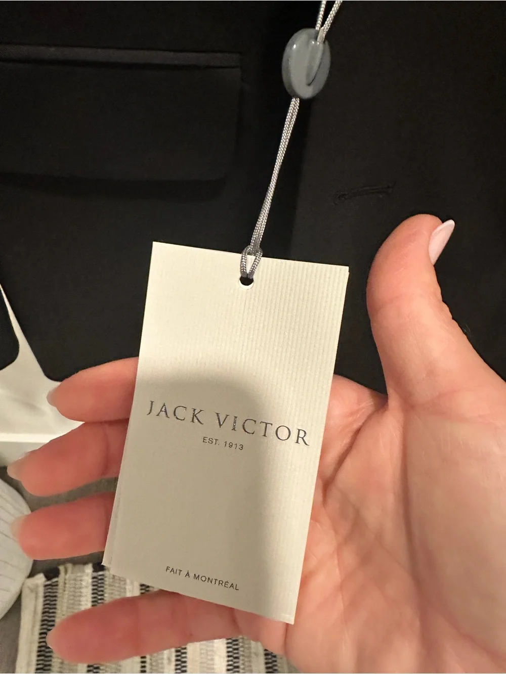 Jack Victor Black Single-Breasted Wool Suit Jacket